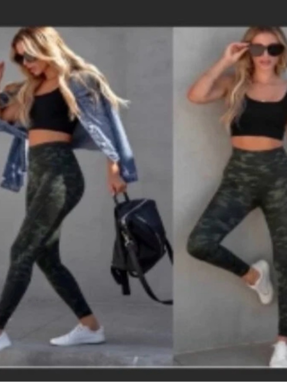 SPANX High-Waist Camo Leggings - Olive
